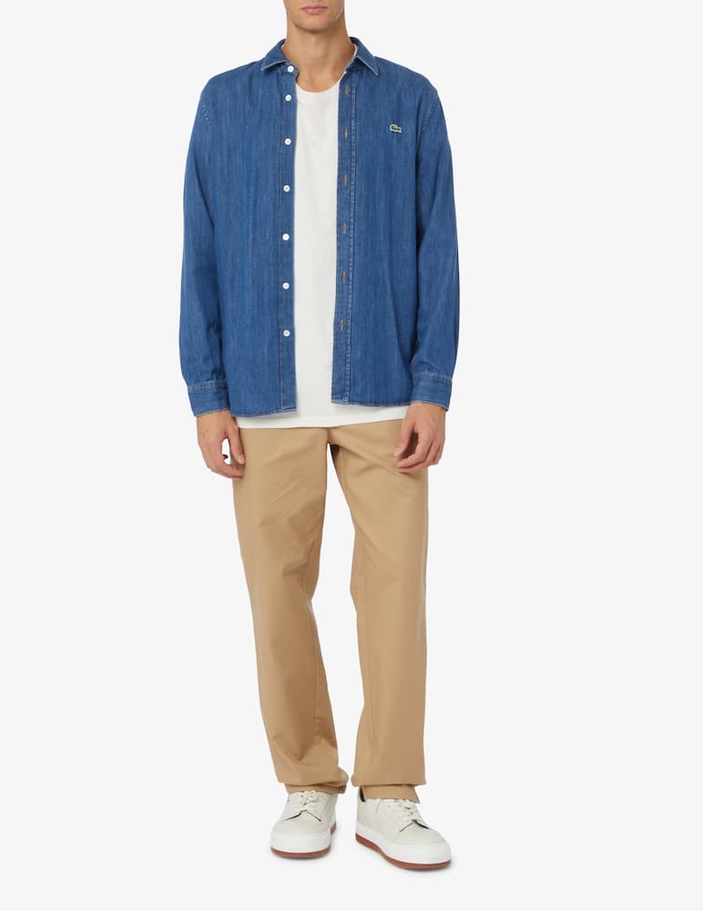 rinascente Lacoste Camicia manica lunga chambray - Blu