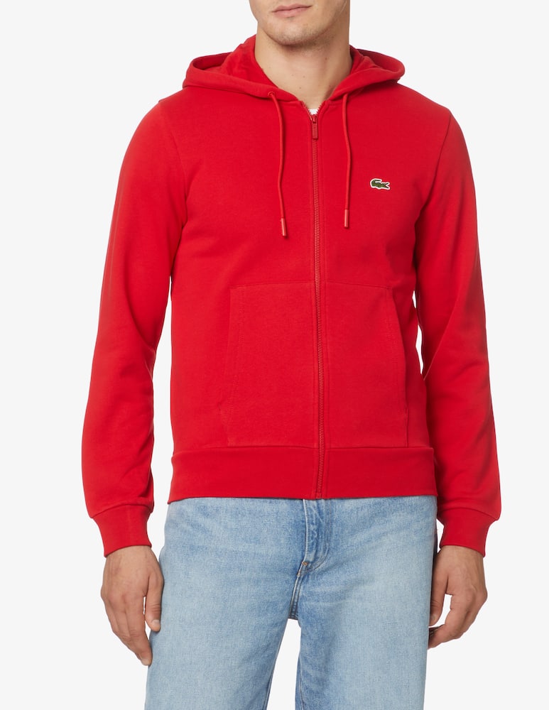 Lacoste Fzip cotton hoodie - Red - picture 1 Lacoste Fzip cotton hoodie - Red - picture 1