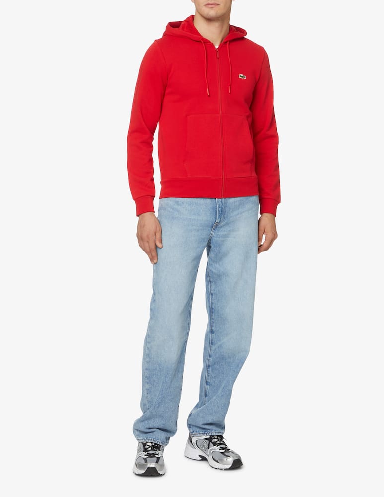 Lacoste Fzip cotton hoodie - Red - picture 2 Lacoste Fzip cotton hoodie - Red - picture 2