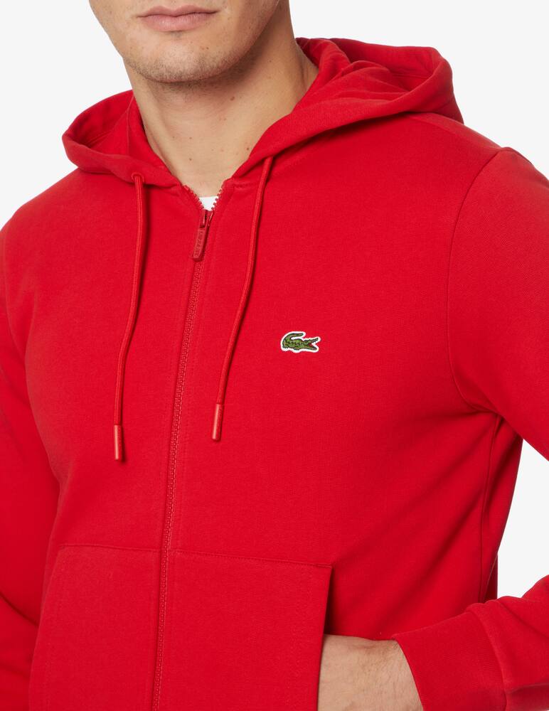 rinascente Lacoste Felpa con cappuccio fzip in cotone - Rosso