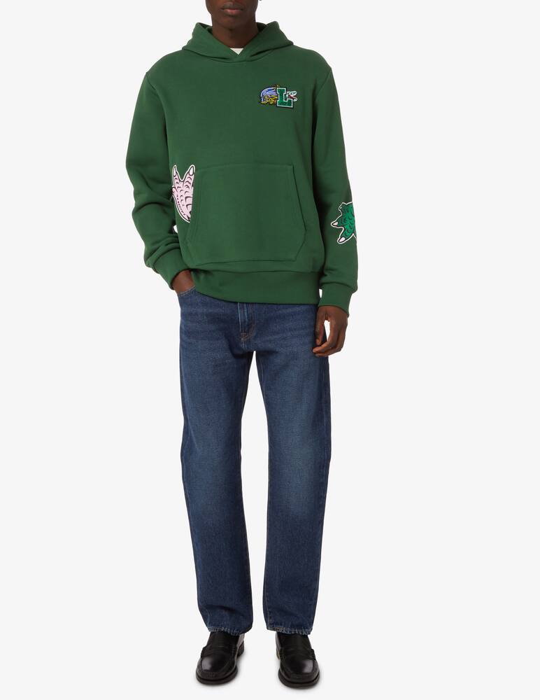 rinascente Lacoste Felpa con cappuccio multi patch  - Verde