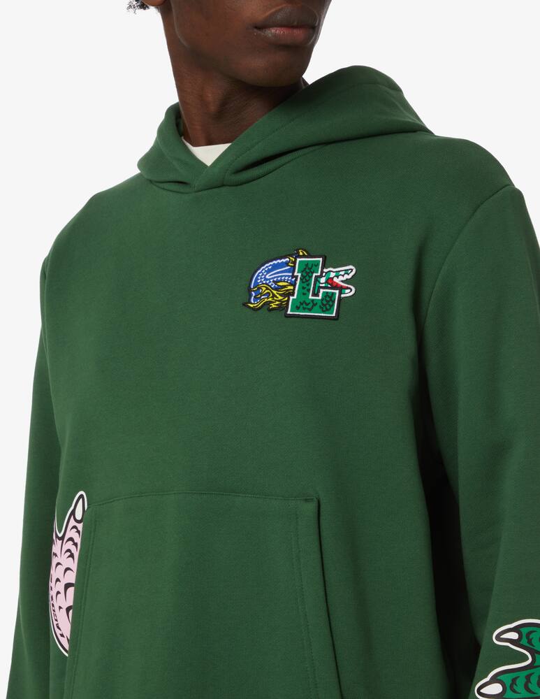 rinascente Lacoste Felpa con cappuccio multi patch  - Verde