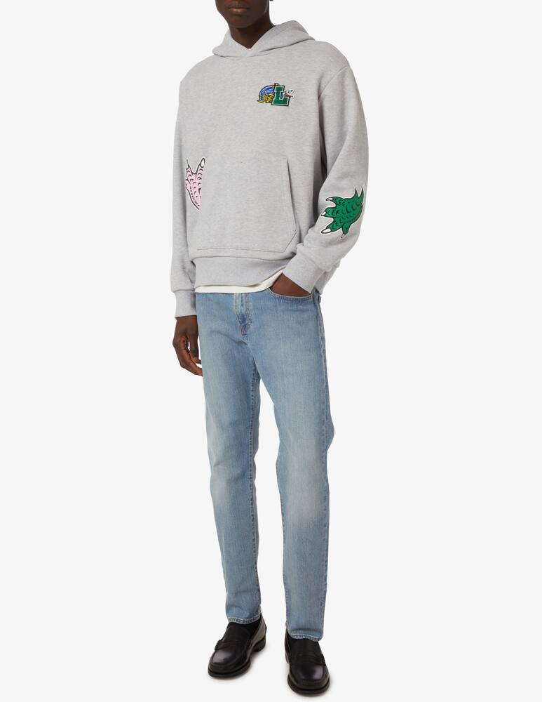 rinascente Lacoste Felpa con cappuccio multi patch  - Grigio