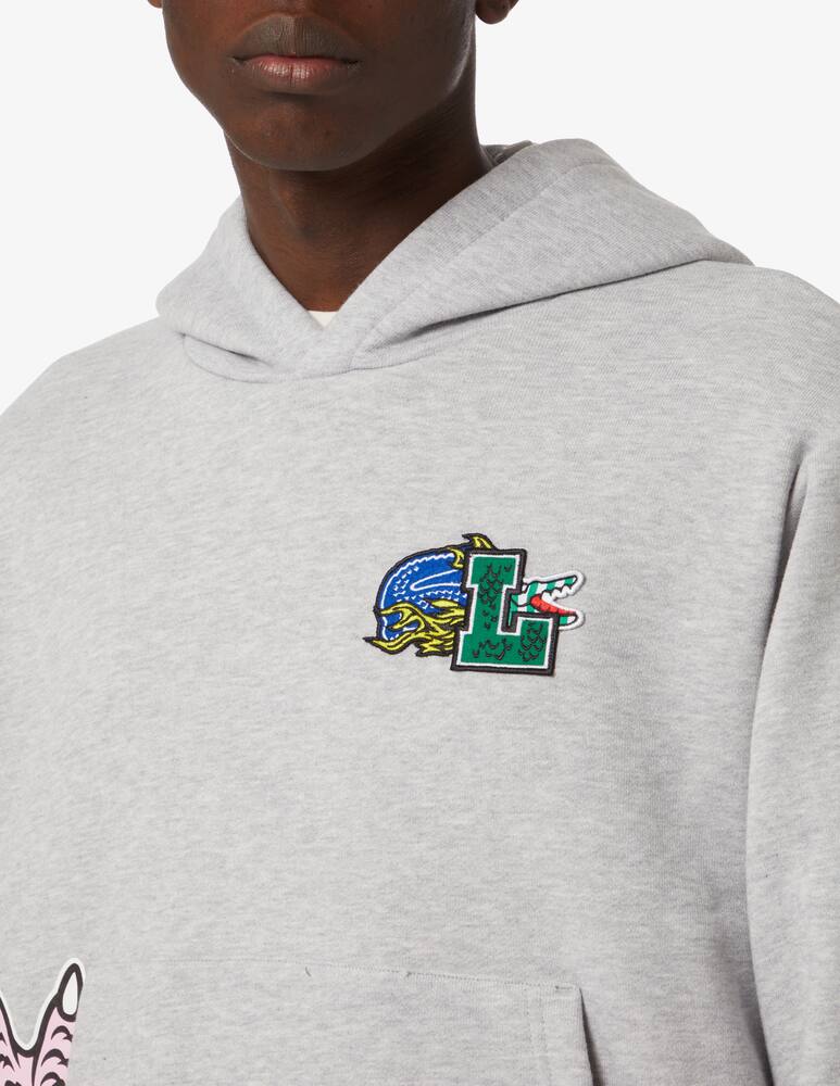 rinascente Lacoste Felpa con cappuccio multi patch  - Grigio