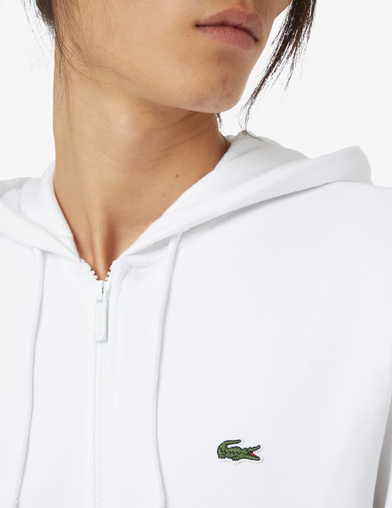 rinascente Lacoste Felpa con cappuccio fzip in cotone - Bianco