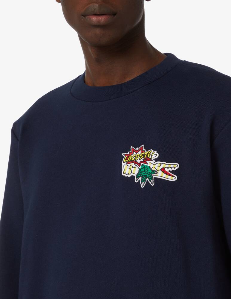 rinascente Lacoste Multi logo roudneck sweatshirt - Blue
