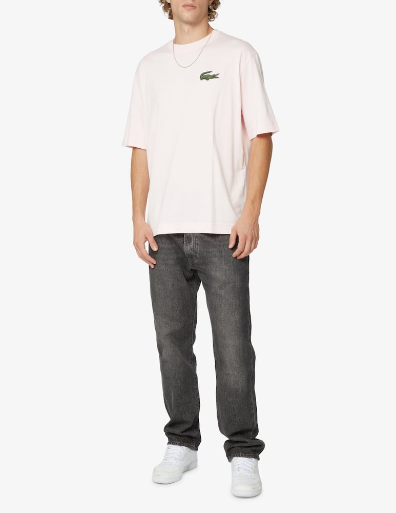 rinascente Lacoste Maglietta manica corta girocollo logo grande - Rosa