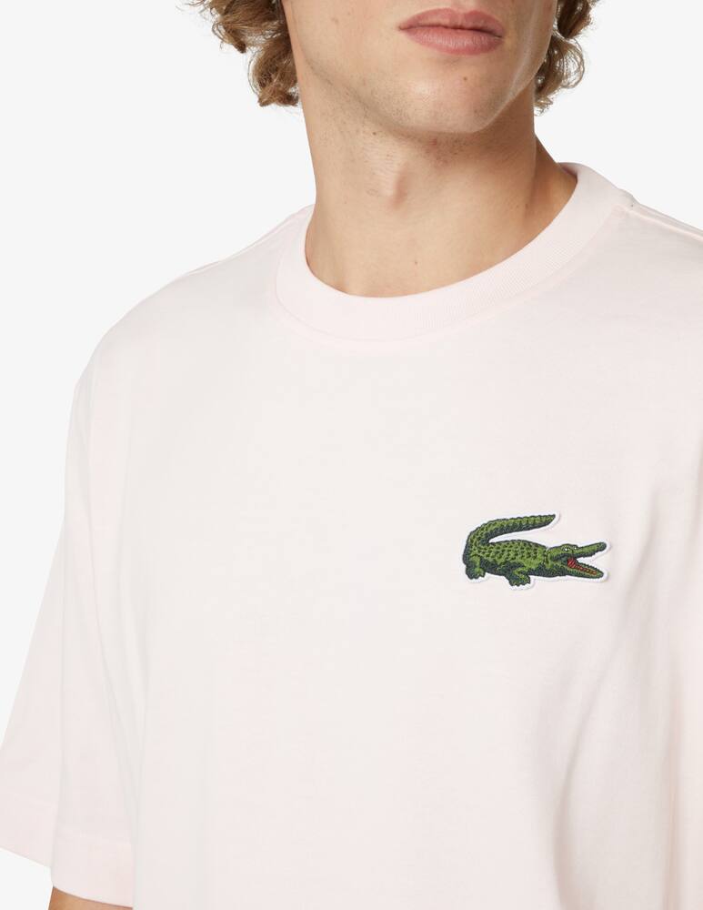 rinascente Lacoste Maglietta manica corta girocollo logo grande - Rosa