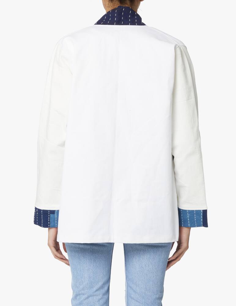 rinascente Overlord Giacca kimono con dettagli in denim - bianco