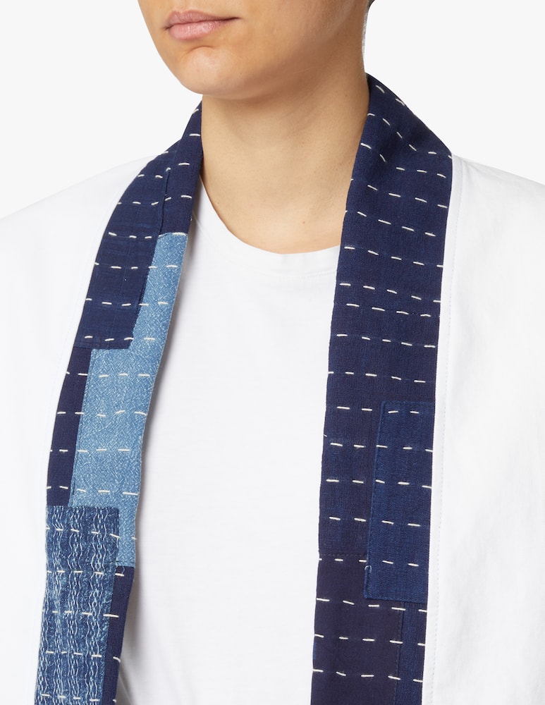 rinascente Overlord Giacca kimono con dettagli in denim - bianco