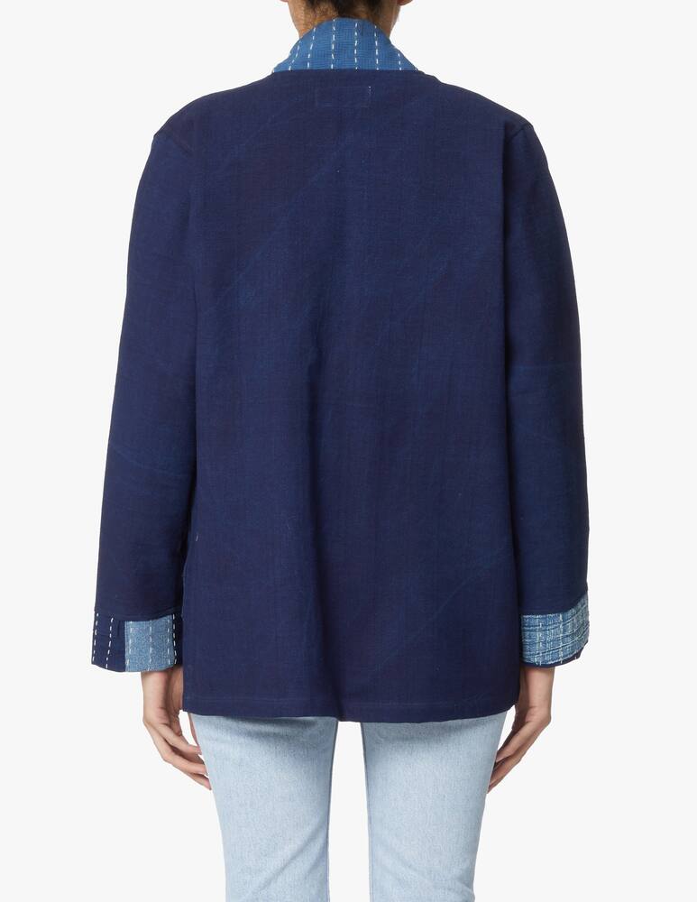 rinascente Overlord Kimono jacket with denim details - blue