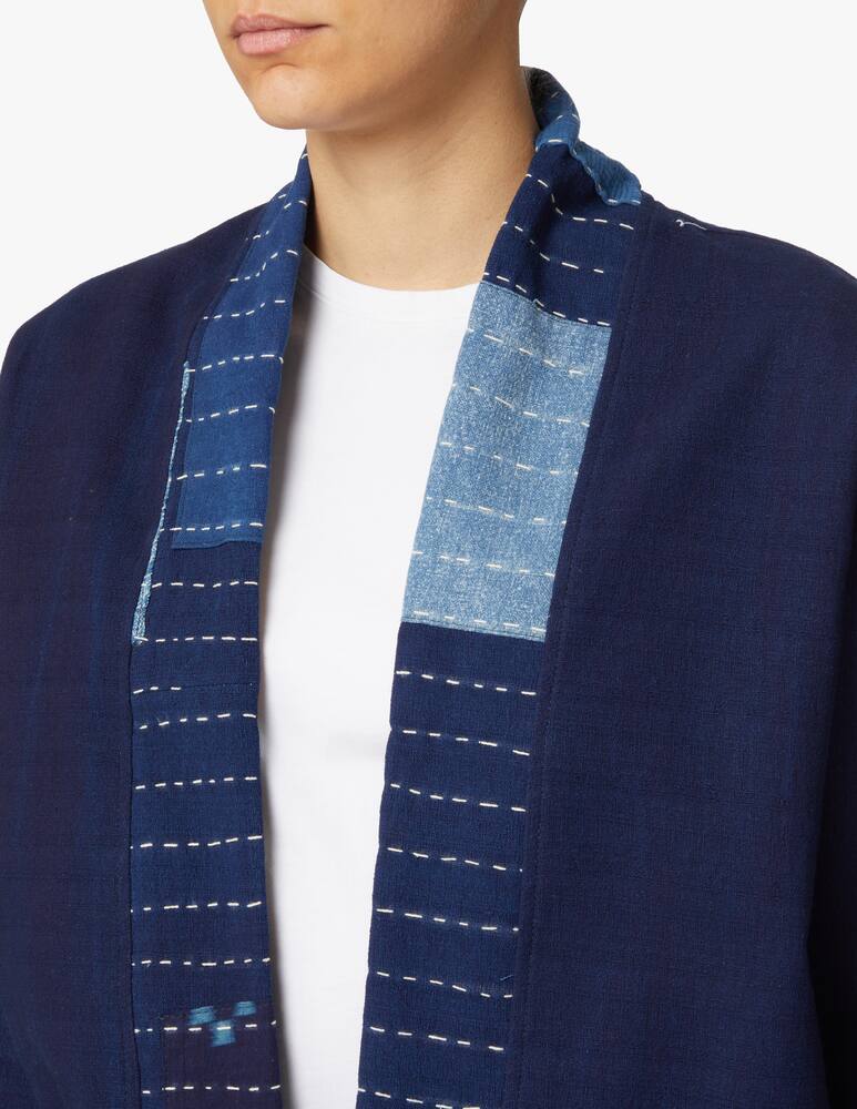 rinascente Overlord Kimono jacket with denim details - blue