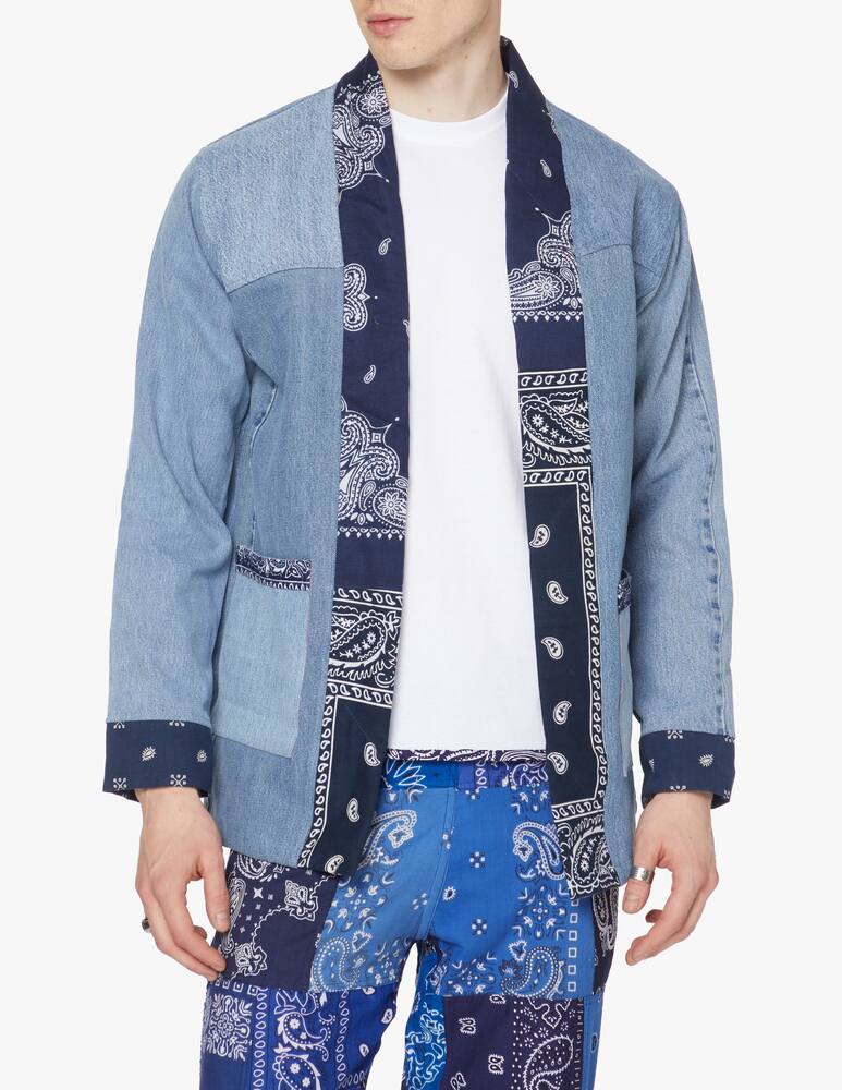 rinascente Overlord Kimono in denim bandana - blu