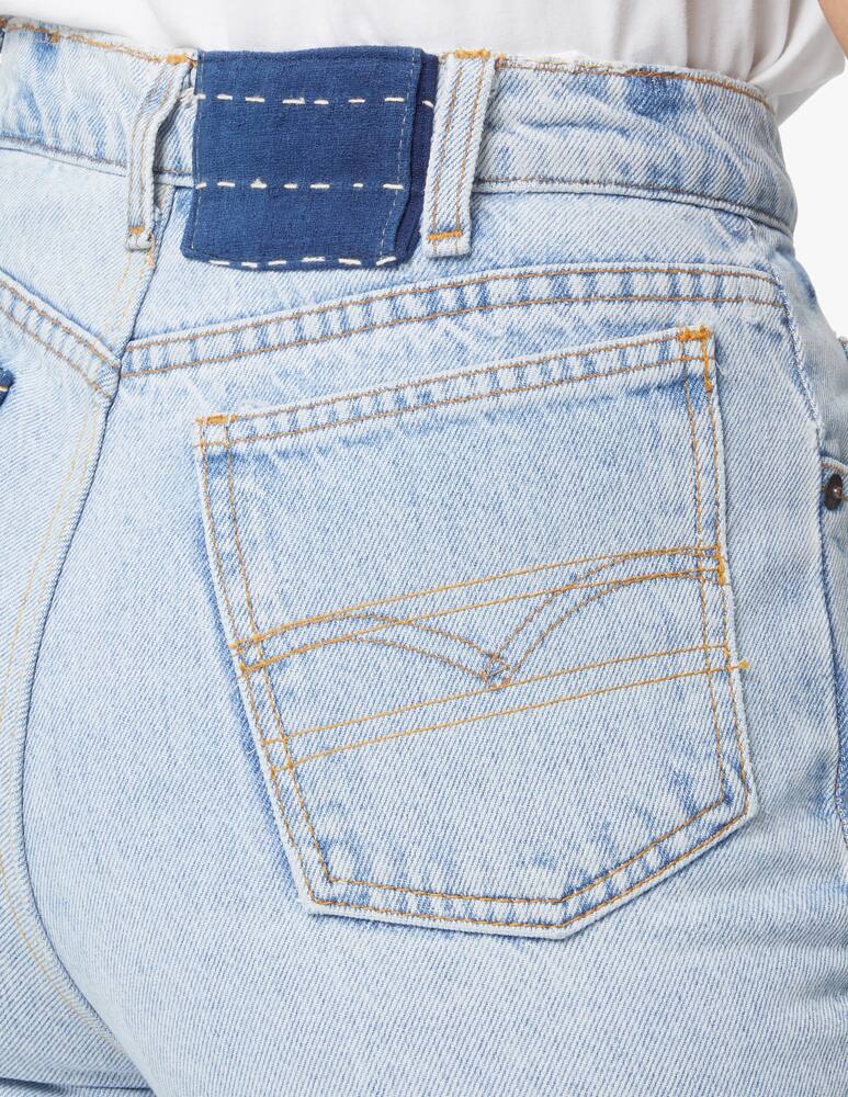 rinascente Overlord Jeans slim-fit cropped con patch bandana - blu