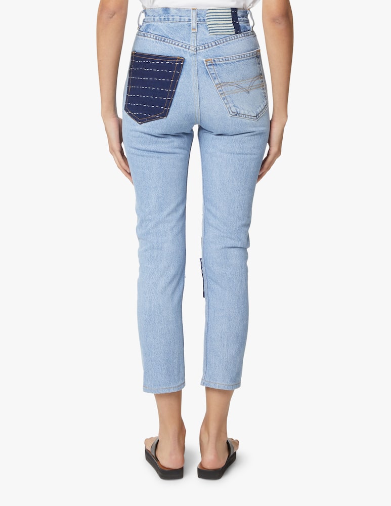 rinascente Overlord Jeans a gambra dritta con patch bandana - blu