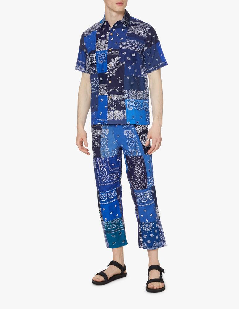 rinascente Overlord Short sleeve bandand shirt - blue