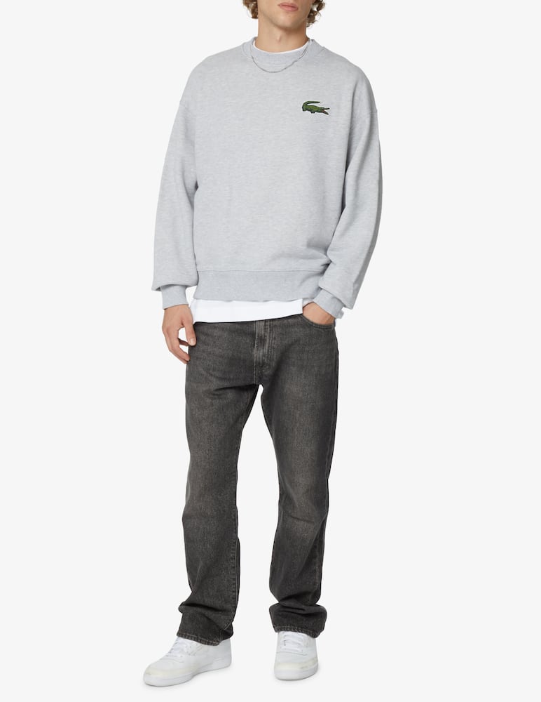 rinascente Lacoste Felpa girocollo logo grande - Grigio