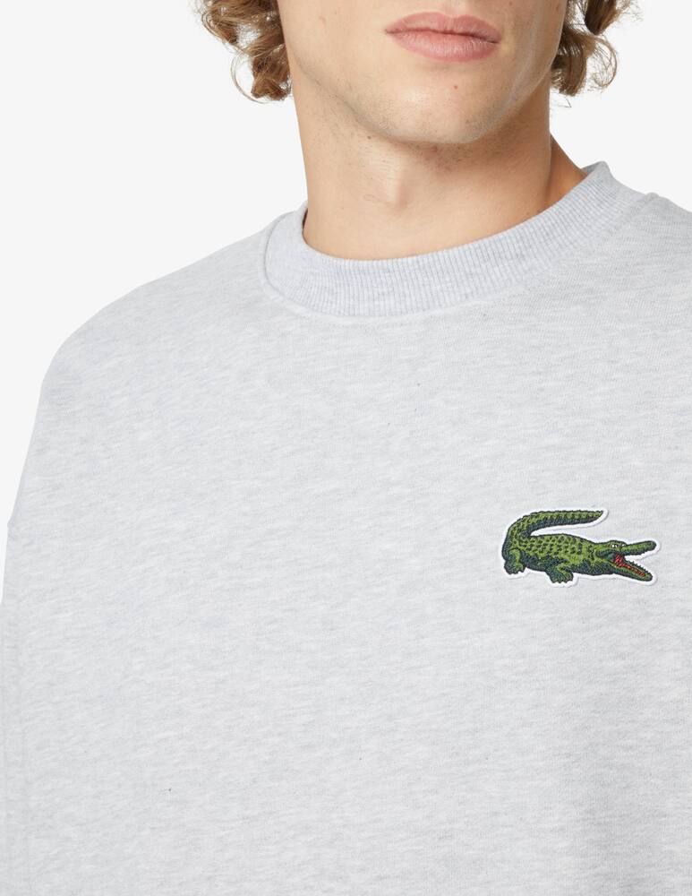 rinascente Lacoste Felpa girocollo logo grande - Grigio