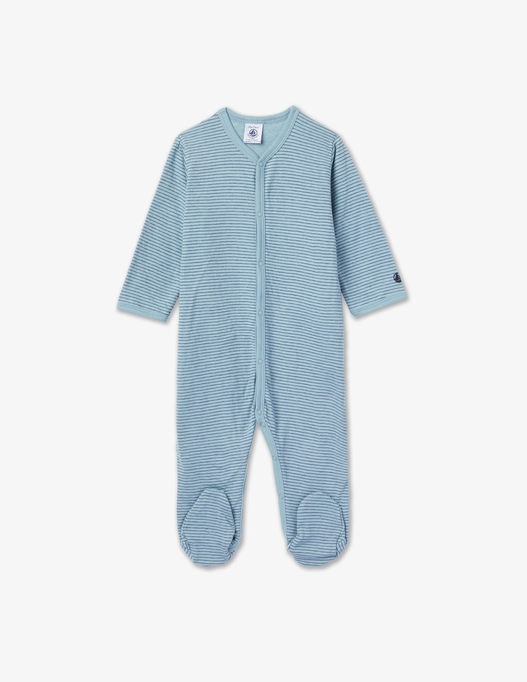 Petit Bateau Pigiama Dormi Bene Per Bimba – In Cotone Biologico, Bottoni Automatici, Iconica Costa, Senza OGM, Taglie Dalla Premaura