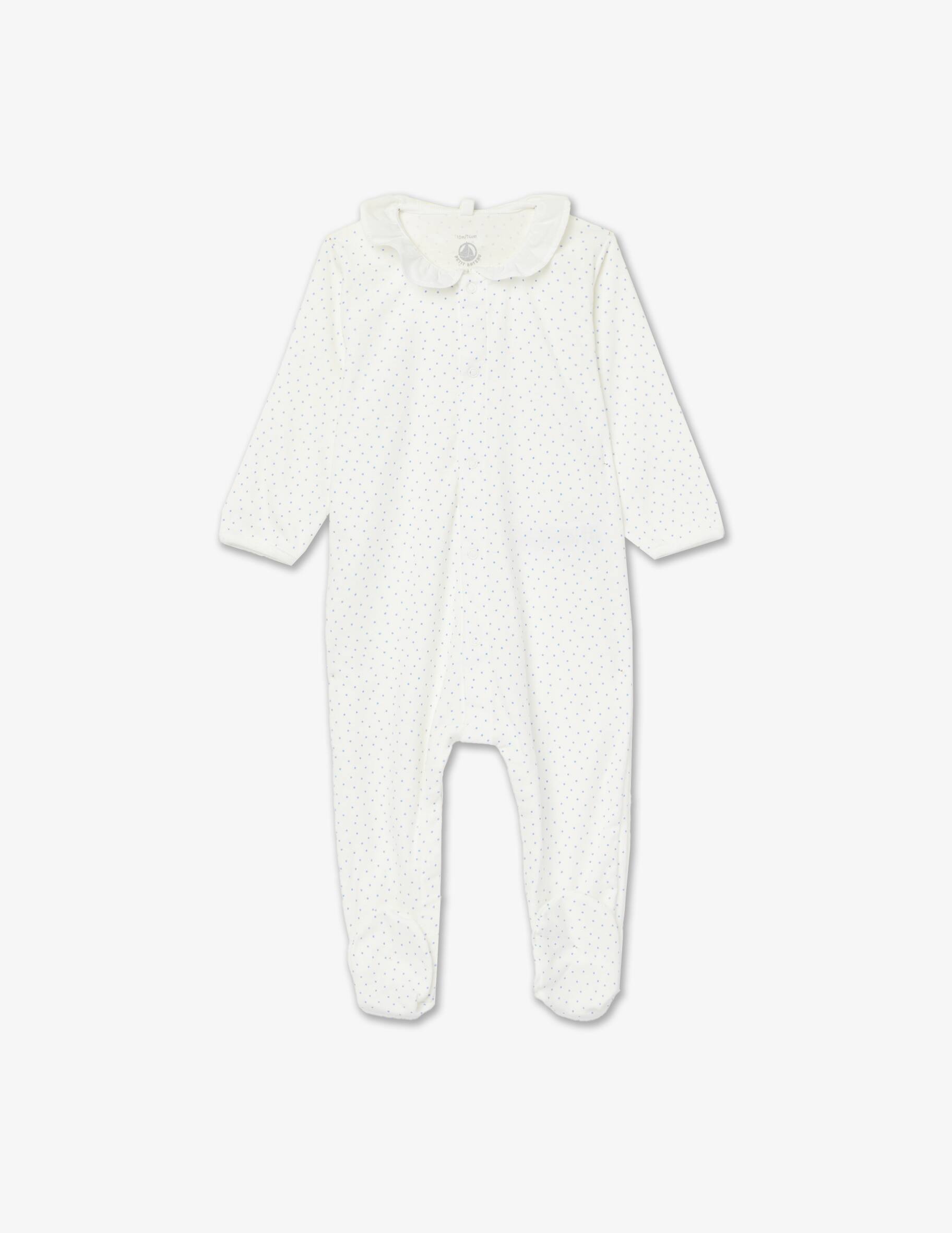 Petit Bateau - Pigiama in velluto Stelle - Bianco