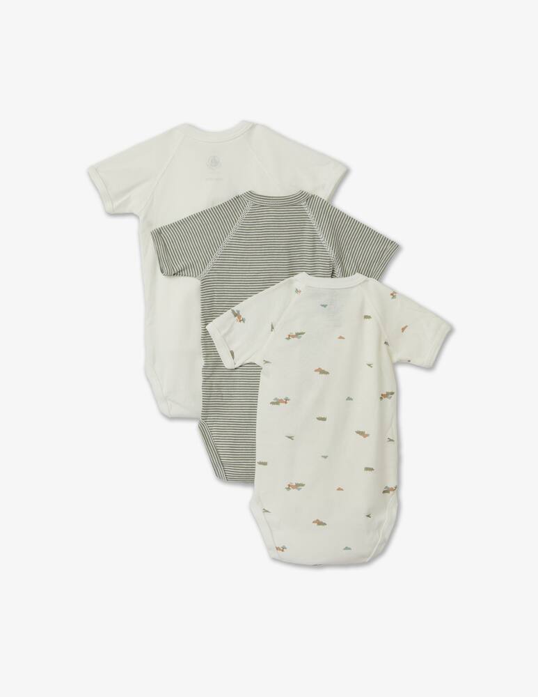 rinascente Petit Bateau Set of 3 cotton bodysuits