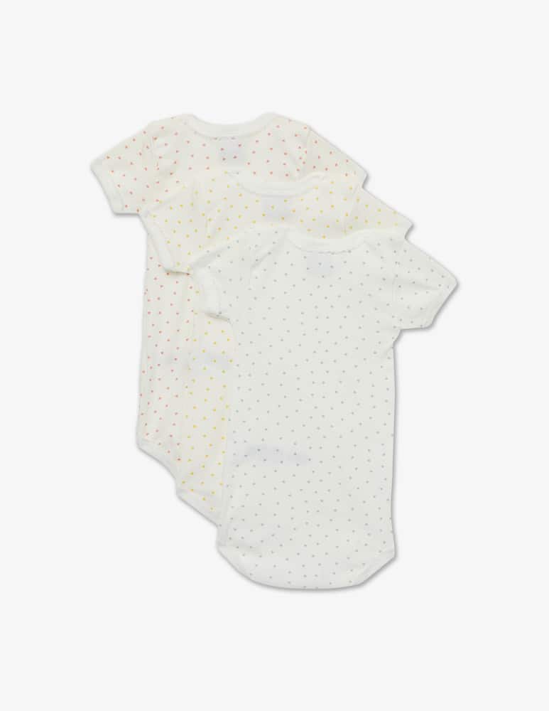 rinascente Petit Bateau Set of 3 cotton bodysuits