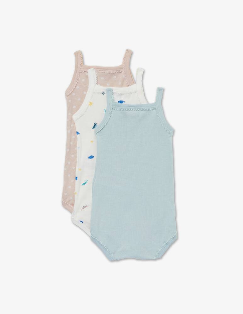 rinascente Petit Bateau Set of 3 cotton bodysuits