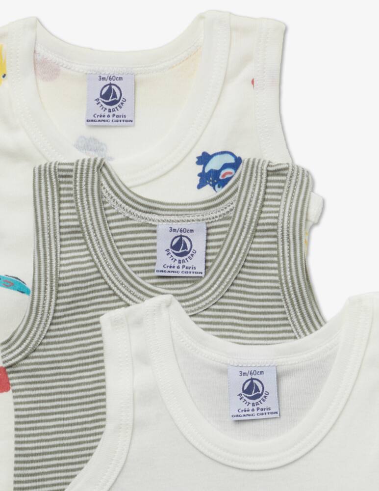 rinascente Petit Bateau Set of 3 cotton bodysuits