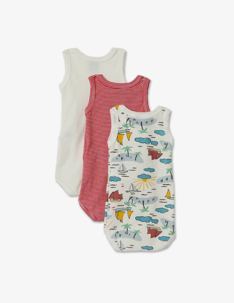 rinascente Petit Bateau Set of 3 cotton bodysuits