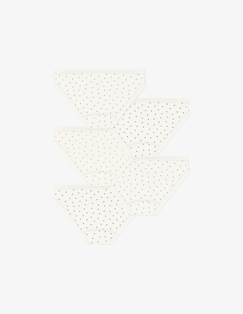 Petit Bateau Pack 5 culotte con cuori - immagine 2 Petit Bateau Pack 5 culotte con cuori - immagine 2