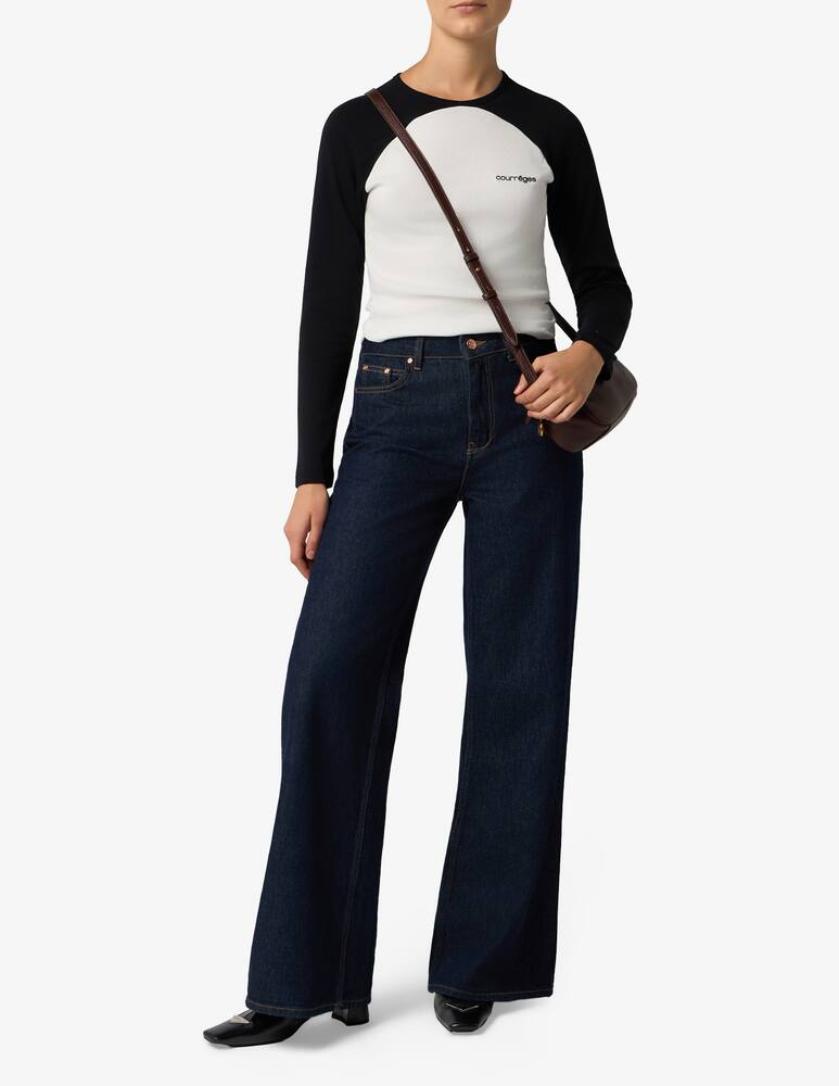 rinascente Courrèges T-shirt a manica lunga Circle Contrast