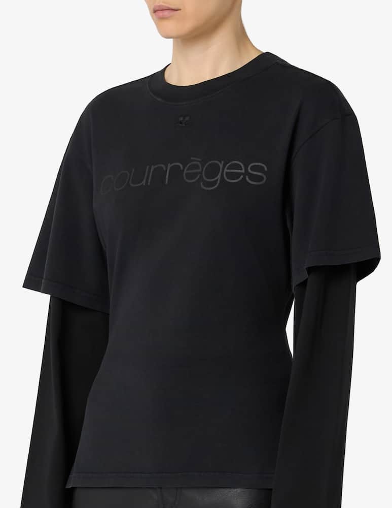 rinascente Courrèges Logo print double sleeve t-shirt