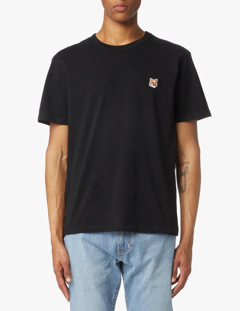 Maison Kitsune Maglietta girocollo fox head toppa classica - nero - immagine 1 Maison Kitsune Maglietta girocollo fox head toppa classica - nero - immagine 1