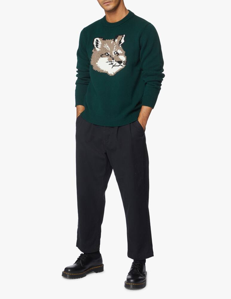 rinascente Maison Kitsune Wool fox roundneck jumper