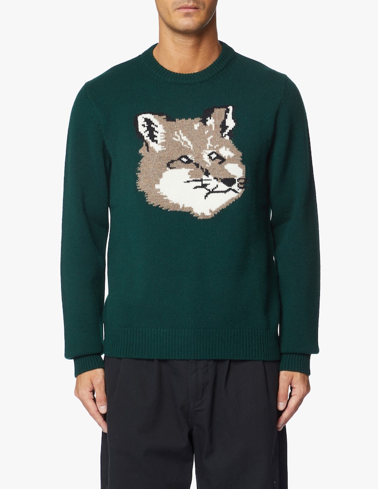 rinascente Maison Kitsune Wool fox roundneck jumper