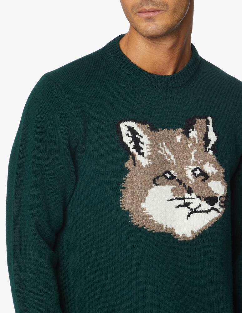rinascente Maison Kitsune Wool fox roundneck jumper