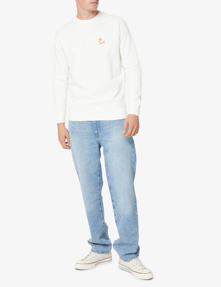 rinascente Maison Kitsune Felpa girocollo patch volpe - Bianco