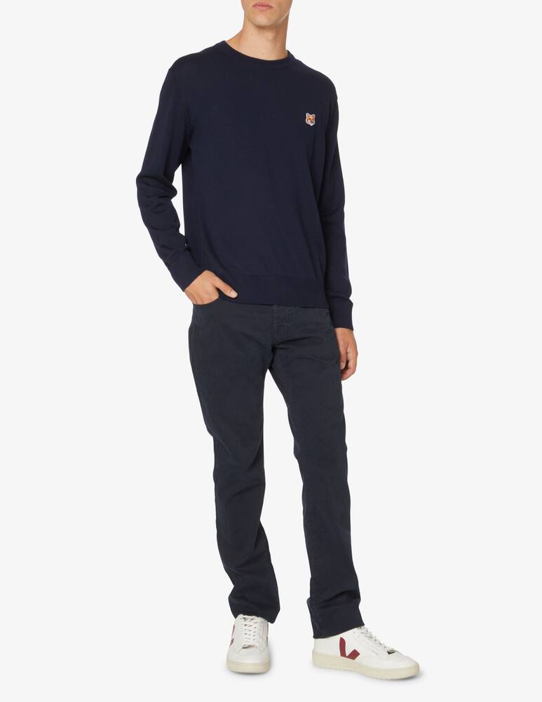 rinascente Maison Kitsune Fox head patch regular r-neck sweater - Blue