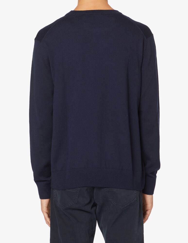 rinascente Maison Kitsune Fox head patch regular r-neck sweater - Blue