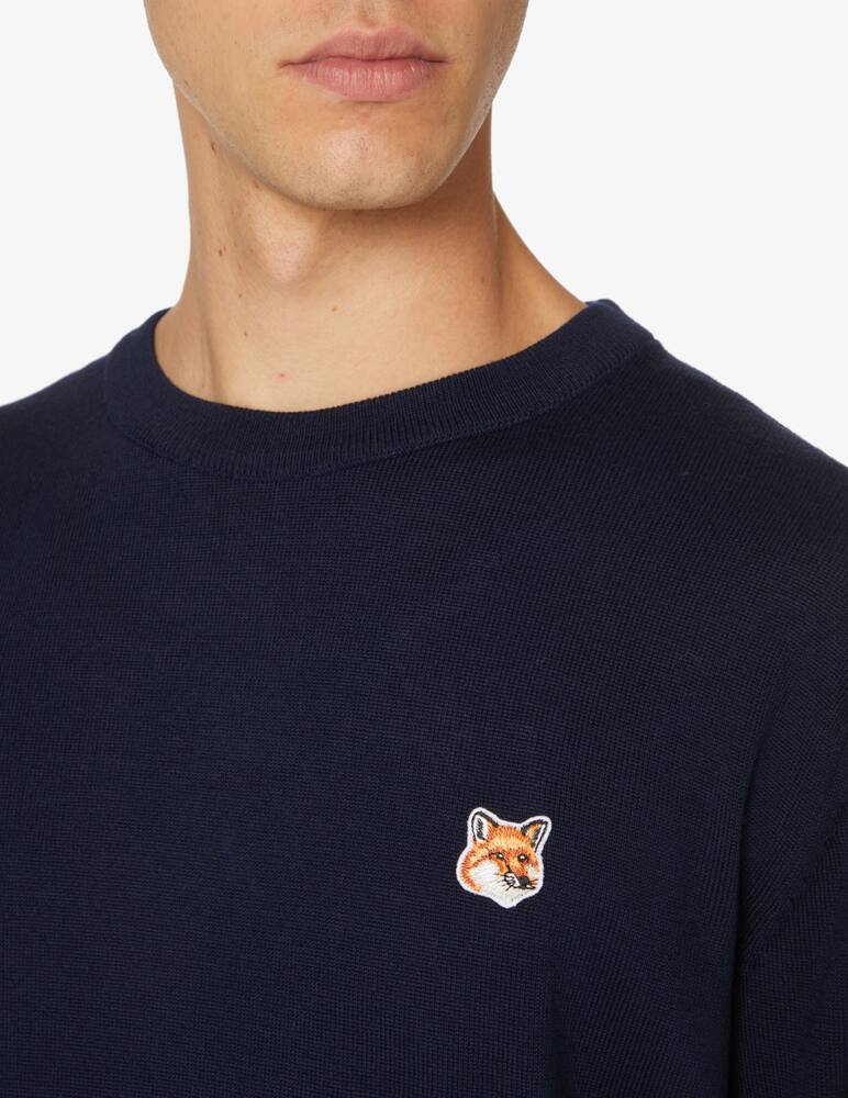 rinascente Maison Kitsune Fox head patch regular r-neck sweater - Blue