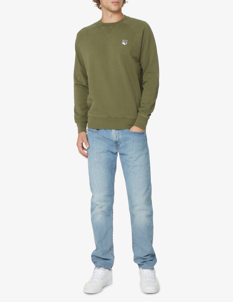 rinascente Maison Kitsune Felpa girocollo patch volpe - Oliva