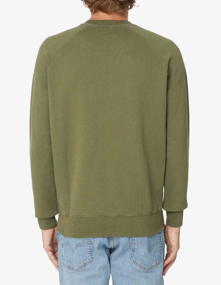 rinascente Maison Kitsune Felpa girocollo patch volpe - Oliva