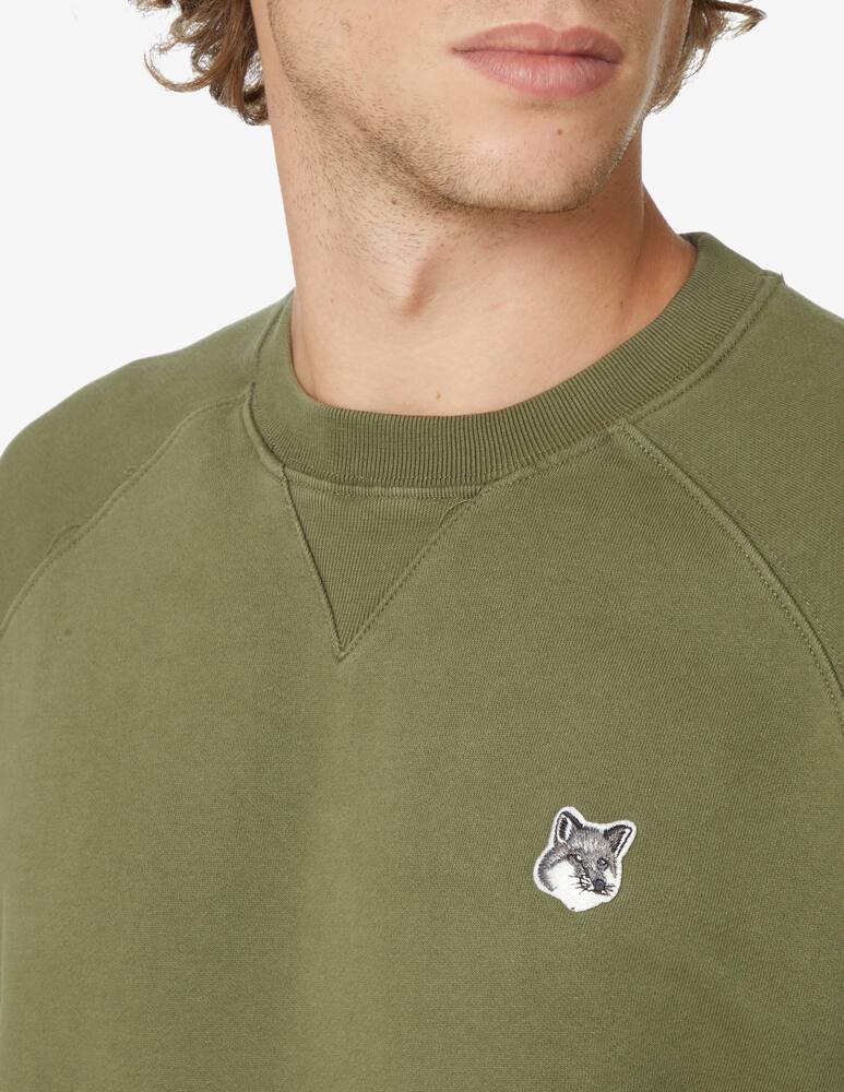 rinascente Maison Kitsune Felpa girocollo patch volpe - Oliva