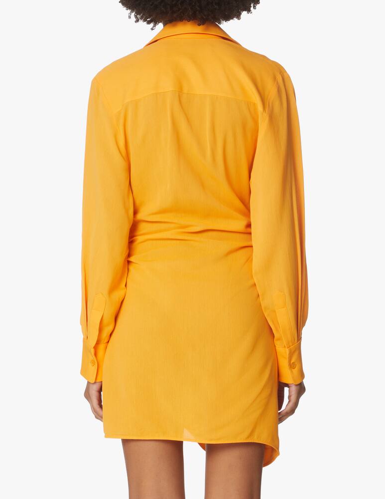 rinascente Jacquemus Bahia mini shirt dress with long sleeves - orange