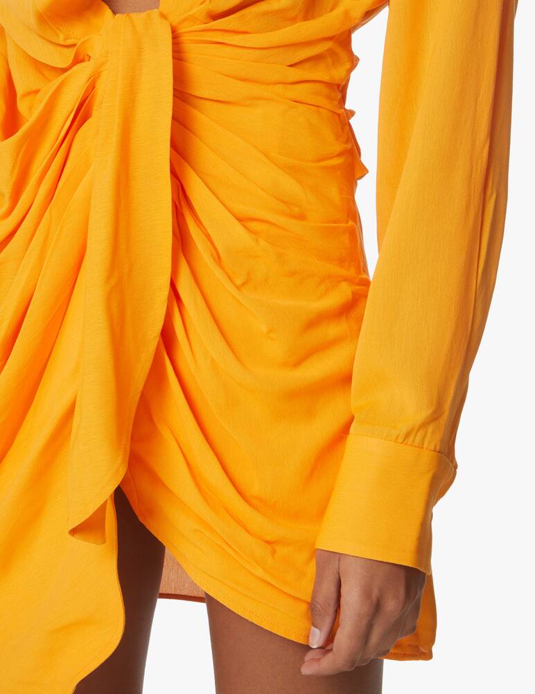 rinascente Jacquemus Bahia mini shirt dress with long sleeves - orange