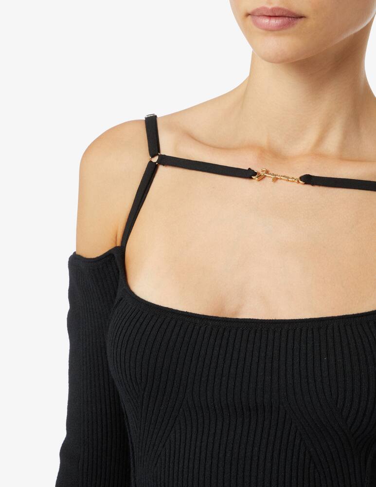 rinascente Jacquemus Robe Sierra off shoulder midi dress - Black