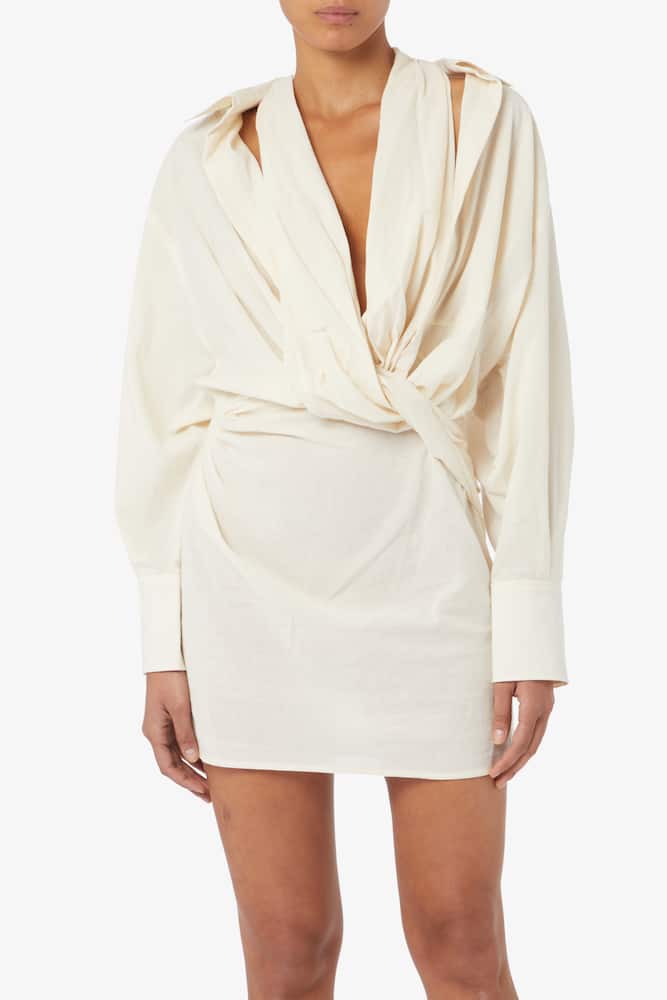 Jacquemus Abito corto con nodo frontale Robe Agui - Bianco - immagine 1 Jacquemus Abito corto con nodo frontale Robe Agui - Bianco - immagine 1