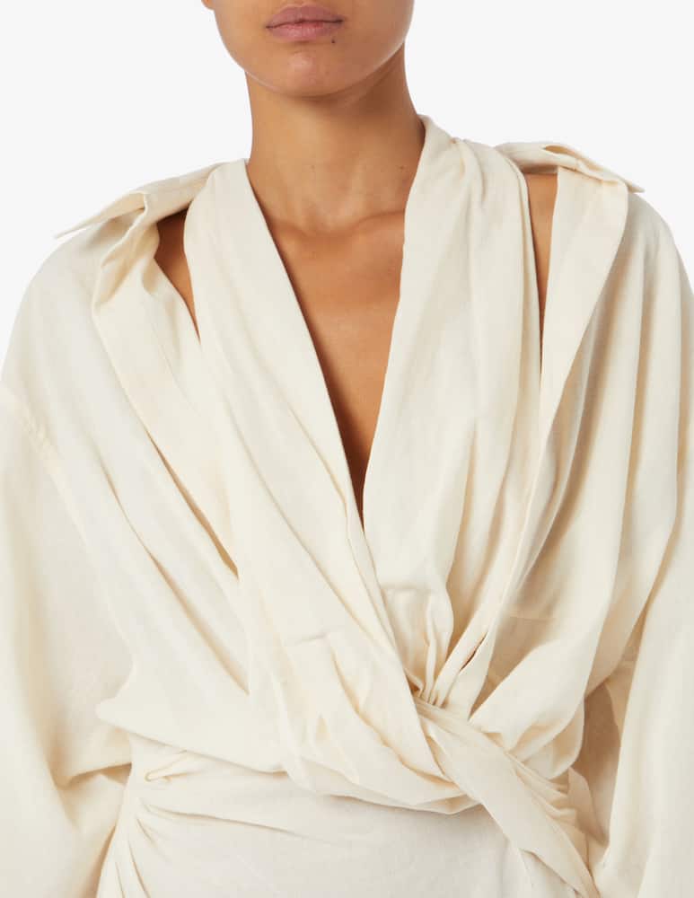 rinascente Jacquemus Abito corto con nodo frontale Robe Agui - Bianco