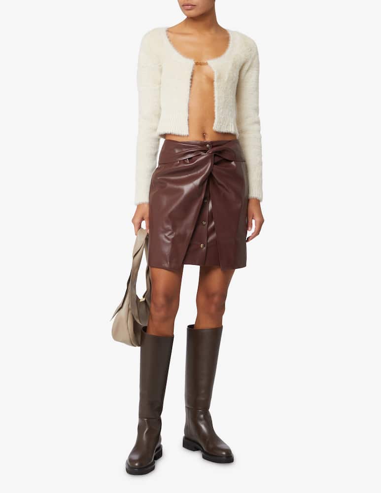 rinascente Jacquemus Crop top logo mettalico Maille Neve - Bianco