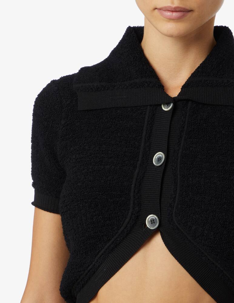 rinascente Jacquemus Cardigan Campana crop 3 buttons - Black